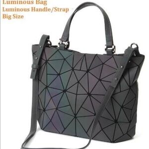 Harlermoon Geometric Luminous Tote Bag with Adjustable Strap